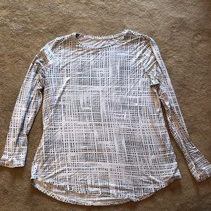 APT 9 tunic shirt long sleeved white & black